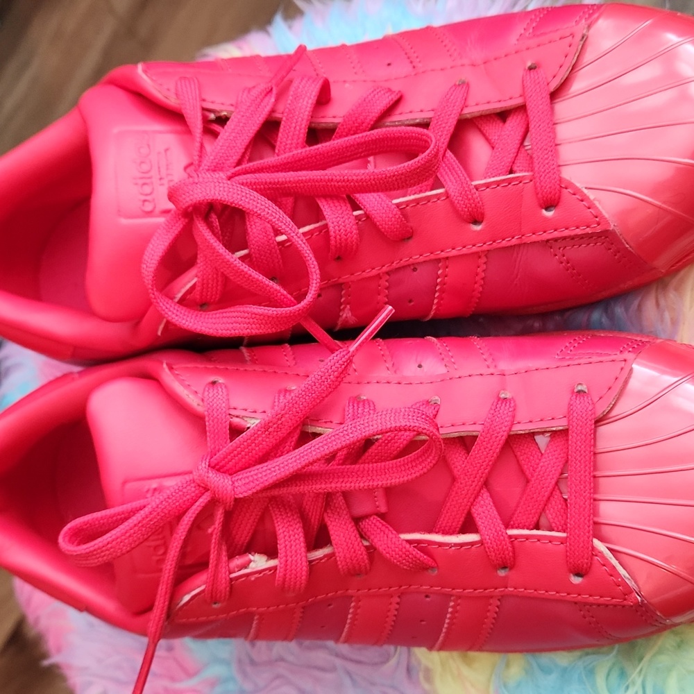 Adidas Originals Superstar Sneakers Red Size M8 W9 2016 collection Retro - Picture 13 of 13